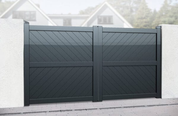 The Wentworth Aluminum Driveway Gate - Full Privacy Diagnal Infil Double Gate - Image 3