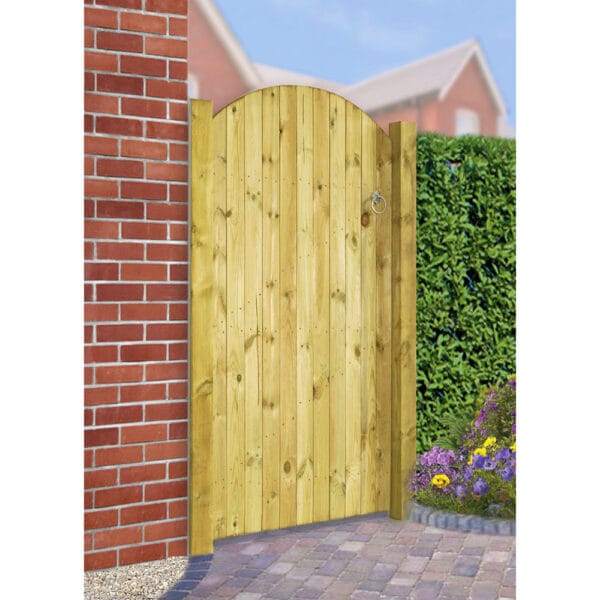 Carlton Wooden Garden Gate Tall Single Bow Top Gate
