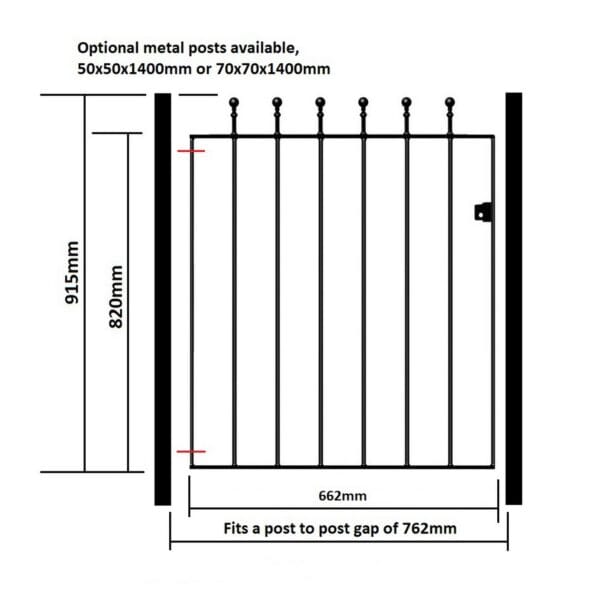Manor Metal Garden Gates Ball Top Wrought Iron Gate - Image 5