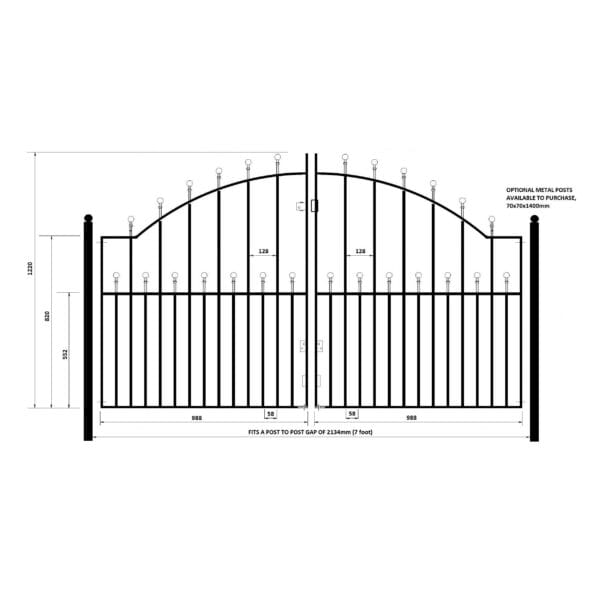 Manor Ball Top Metal Driveway Gates Arched Wrought Iron Double Gates - Image 4