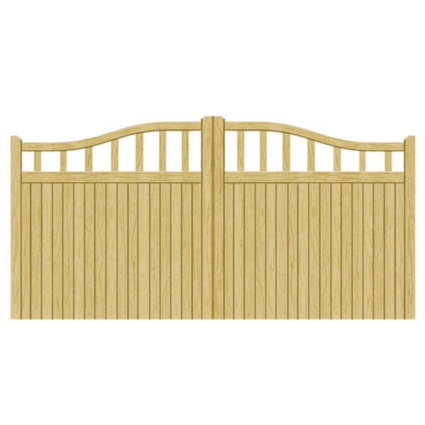 Cheshire Wooden Driveway Gates - Curved Design