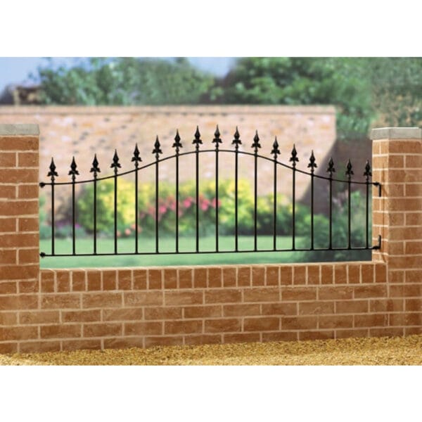 Saxon Metal Wall Top Railings - Arched Wrought Iron Fencing
