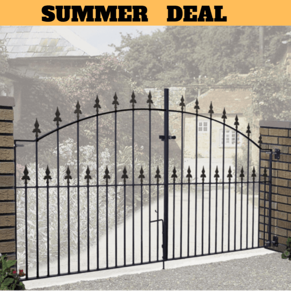 Saxon Metal Driveway Gates Arched Spear Top Double Wrought Iron Gates
