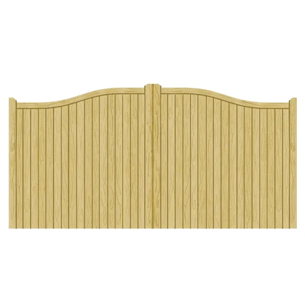 Wooden Driveway Gates - curved Design