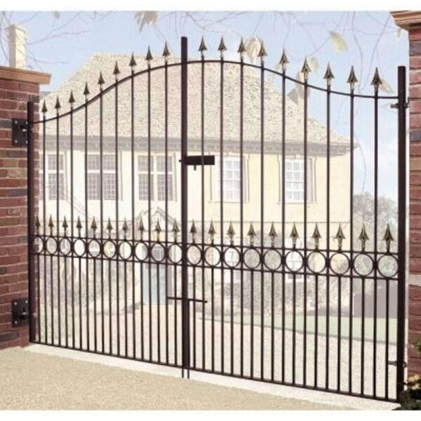 Balmoral Metal Estate Driveway Gate Premium Bow Top Double Gate,2134 mm (7’0”) / 2082 mm (82” )