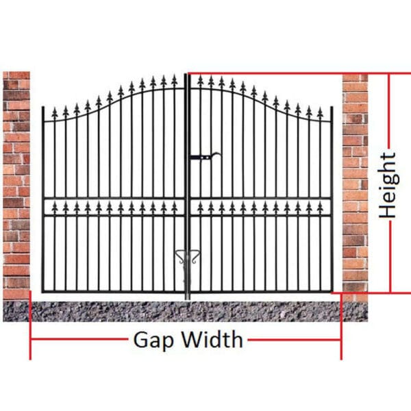 Corfe Bow Top Metal Estate Driveway Gate
