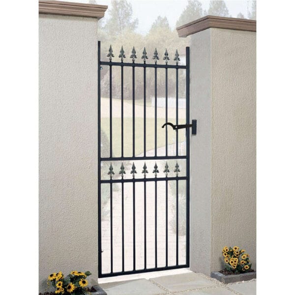Corfe Wrought Iron Single Tall Gate Speartop Side Garden Gate