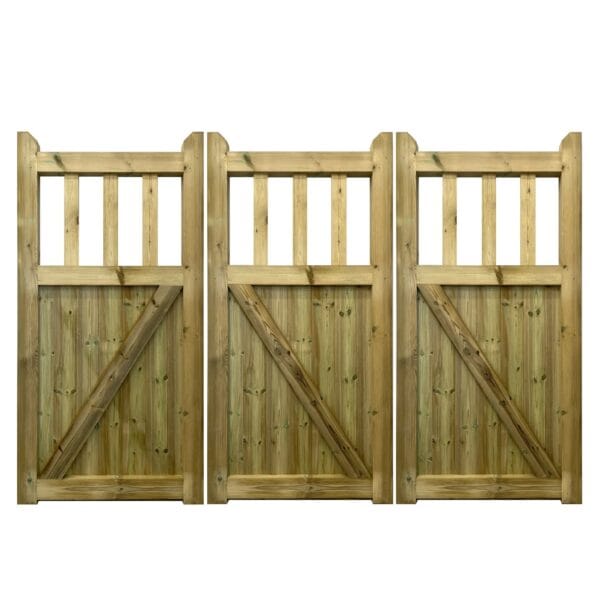Bifold Cottage Gates 3 Leaf Wooden Driveway Gates for Short Uneven Driveways. - Image 2
