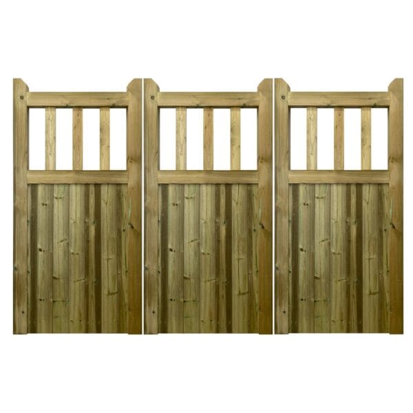 Bifold Cottage Gates 3 Leaf Wooden Driveway Gates for Short Uneven Driveways.