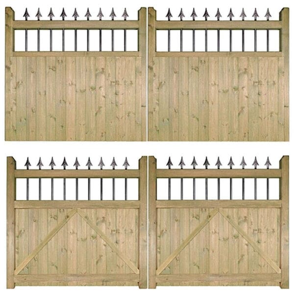 Hampton Wooden Driveway Gate Low Double Gates