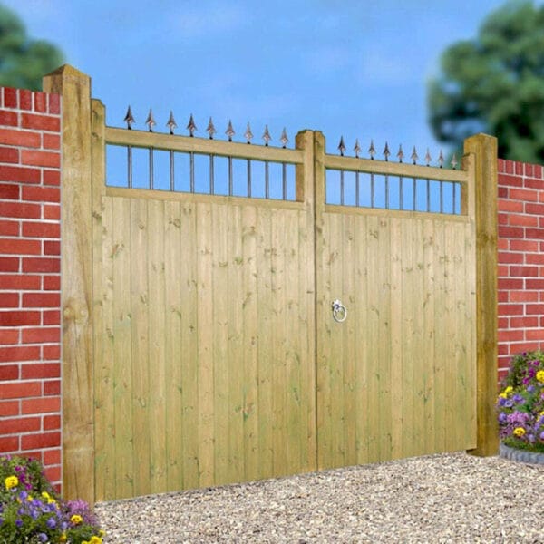 Hampton Wooden Estate Driveway Gates Tall Double Gate,2400 mm (94.5” ) / 1800 mm (71” )