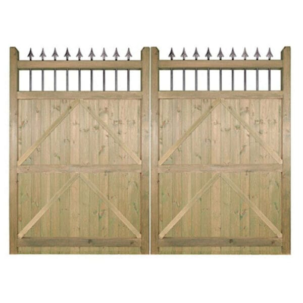 Hampton Wooden Estate Driveway Gates Tall Double Gate